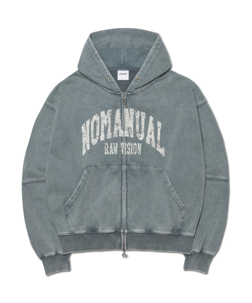 C.A VINTAGE HOODED ZIP-UP - WASHED GRAY（パーカー）｜NOMANUAL