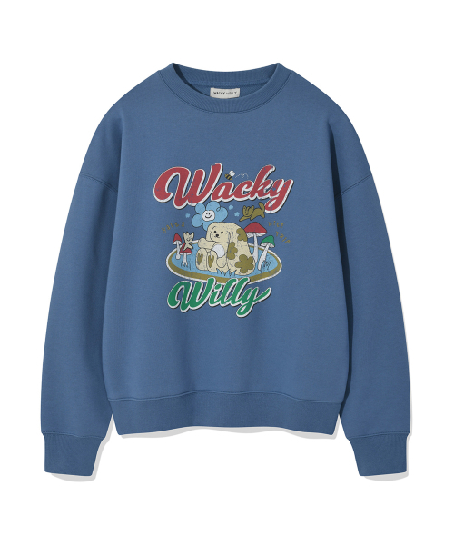 Wacky WiLLy(ワッキーウィリー)の「ウィメンズセミオーバーフィットキャラクターグラフィックスウェットブルー(スウェット・レディース・その他・F)」の2枚目の写真