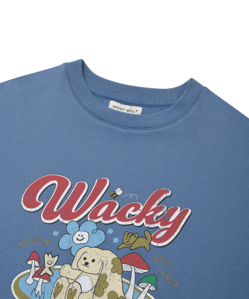Wacky WiLLy(ワッキーウィリー)の「ウィメンズセミオーバーフィットキャラクターグラフィックスウェットブルー(スウェット・レディース・その他・F)」の4枚目の写真