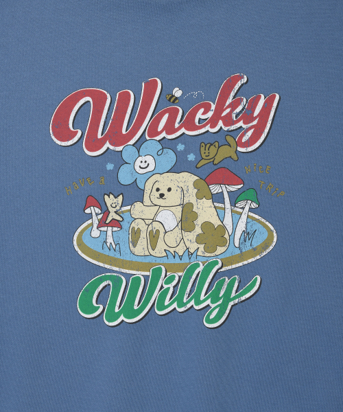 Wacky WiLLy(ワッキーウィリー)の「ウィメンズセミオーバーフィットキャラクターグラフィックスウェットブルー(スウェット・レディース・その他・F)」の5枚目の写真