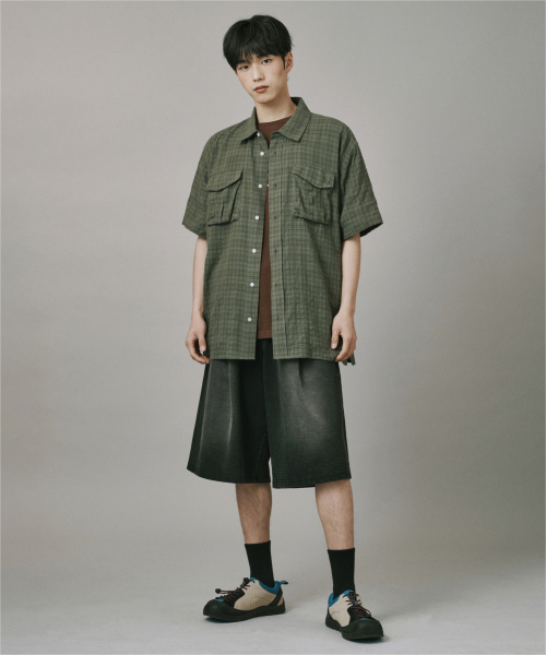 Verdnt(バーダント)の「ボリュームカーゴチェックシャツ【カーキ】(シャツ/ブラウス・レディース・カーキ・MEDIUM/LARGE/SMALL)」の6枚目の写真