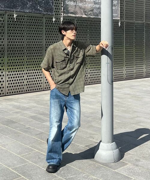 Verdnt(バーダント)の「ボリュームカーゴチェックシャツ【カーキ】(シャツ/ブラウス・レディース・カーキ・MEDIUM/LARGE/SMALL)」の7枚目の写真