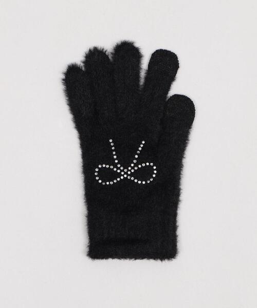 WEGO（ウィゴー）の「WEGO/リボンラインストーングローブ（手袋・レディース・サックスブルー/ライトピンク/ブラック・FREE）」の15枚目の写真