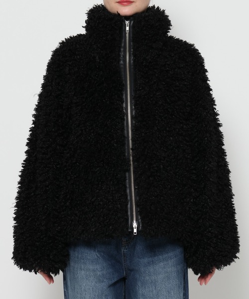 LOWRYS FARM（ローリーズファーム）の「プードルファーブルゾン　612843（ブルゾン・レディース・アイボリー/ブラック/グレー・FREE）」の4枚目の写真