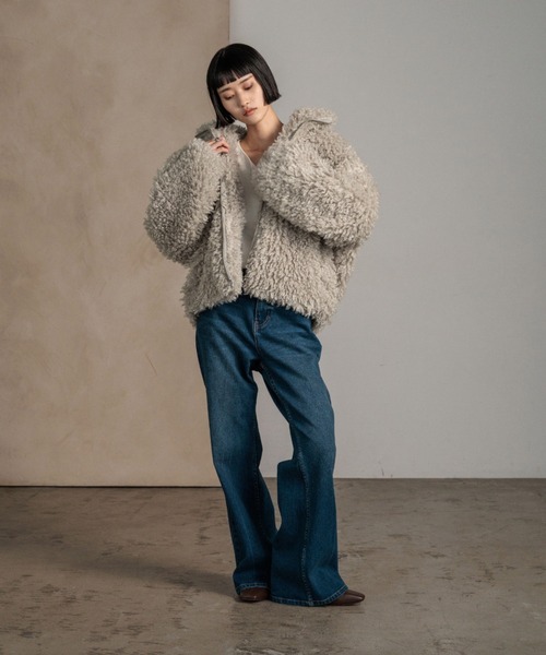 LOWRYS FARM（ローリーズファーム）の「プードルファーブルゾン　612843（ブルゾン・レディース・アイボリー/ブラック/グレー・FREE）」の22枚目の写真