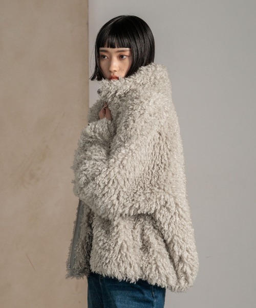 LOWRYS FARM（ローリーズファーム）の「プードルファーブルゾン　612843（ブルゾン・レディース・アイボリー/ブラック/グレー・FREE）」の20枚目の写真