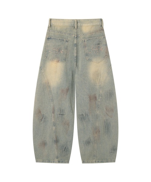 HOOK（フック）の「紐飾り付きウォッシュデニムバルーンパンツ（デニムパンツ・メンズ・ライトブルー・S/L/M）」の14枚目の写真