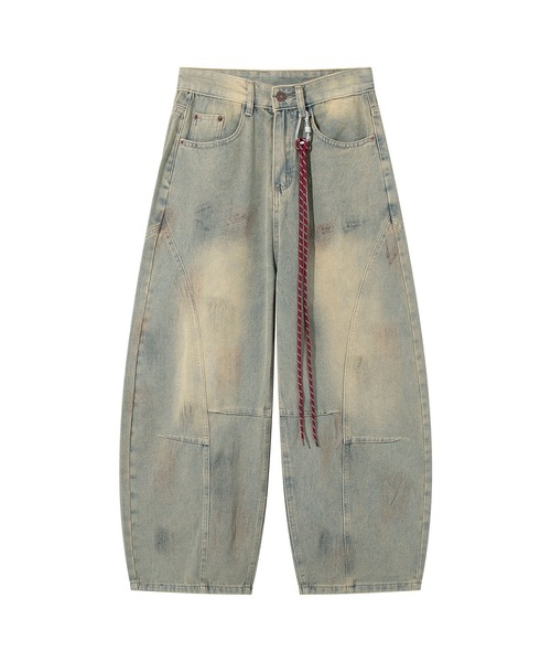 HOOK（フック）の「紐飾り付きウォッシュデニムバルーンパンツ（デニムパンツ・メンズ・ライトブルー・S/L/M）」の13枚目の写真
