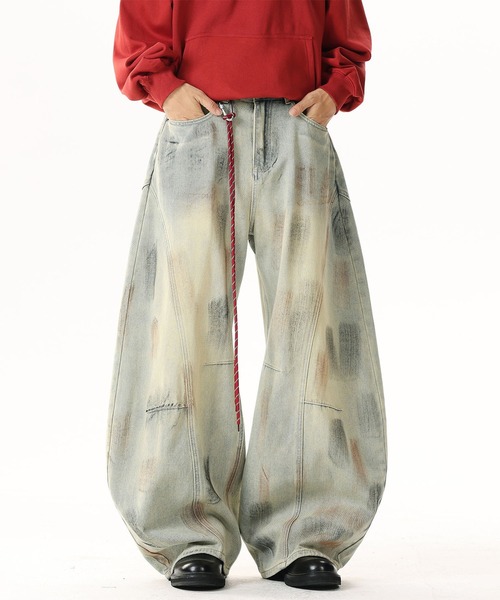 HOOK（フック）の「紐飾り付きウォッシュデニムバルーンパンツ（デニムパンツ・メンズ・ライトブルー・S/L/M）」の19枚目の写真