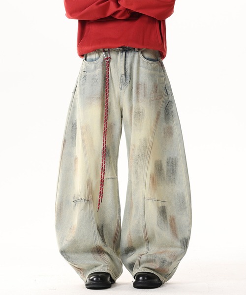 HOOK（フック）の「紐飾り付きウォッシュデニムバルーンパンツ（デニムパンツ・メンズ・ライトブルー・S/L/M）」の20枚目の写真