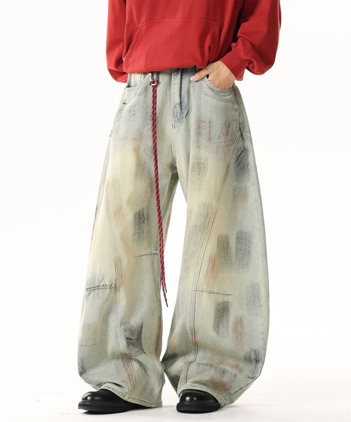 HOOK（フック）の「紐飾り付きウォッシュデニムバルーンパンツ（デニムパンツ・メンズ・ライトブルー・S/L/M）」の21枚目の写真
