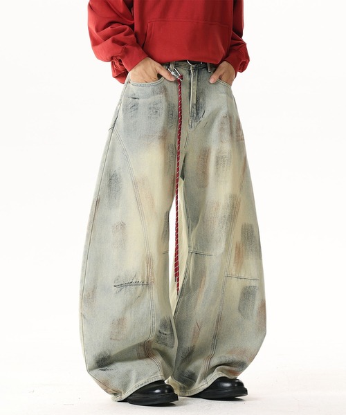 HOOK（フック）の「紐飾り付きウォッシュデニムバルーンパンツ（デニムパンツ・メンズ・ライトブルー・S/L/M）」の22枚目の写真