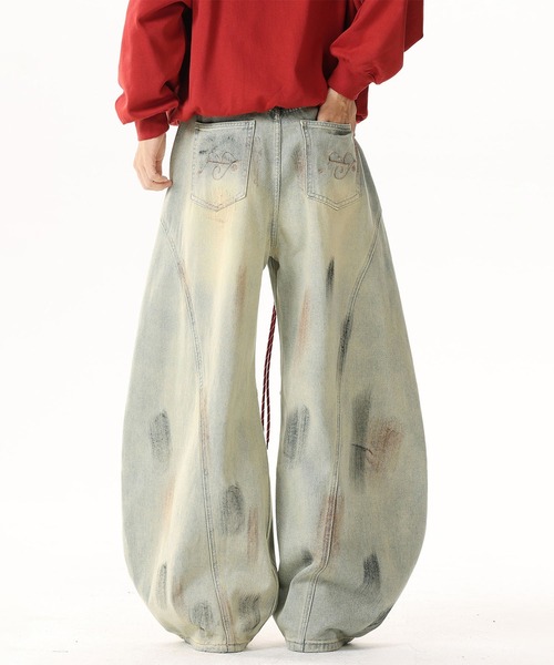 HOOK（フック）の「紐飾り付きウォッシュデニムバルーンパンツ（デニムパンツ・メンズ・ライトブルー・S/L/M）」の15枚目の写真