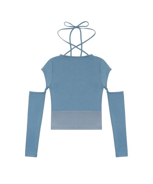LUVISTRUE（ラヴイズトゥルー）の「CH BUTTON LAYERED TEE(BLUE)（Tシャツ/カットソー・レディース・その他・FREE）」の2枚目の写真