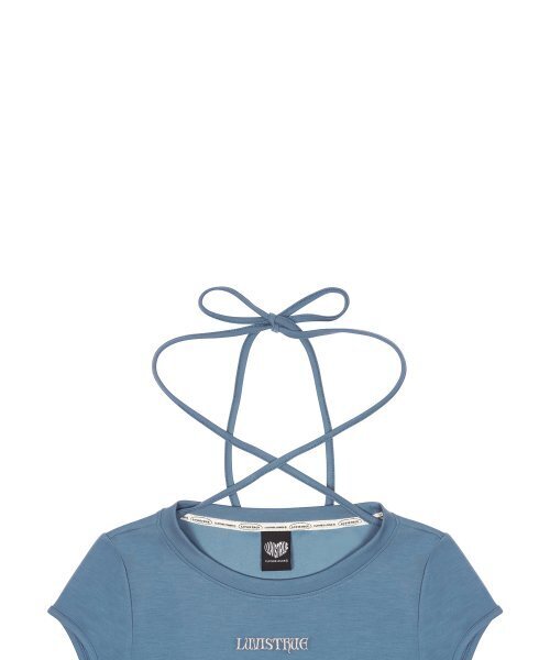 LUVISTRUE（ラヴイズトゥルー）の「CH BUTTON LAYERED TEE(BLUE)（Tシャツ/カットソー・レディース・その他・FREE）」の3枚目の写真