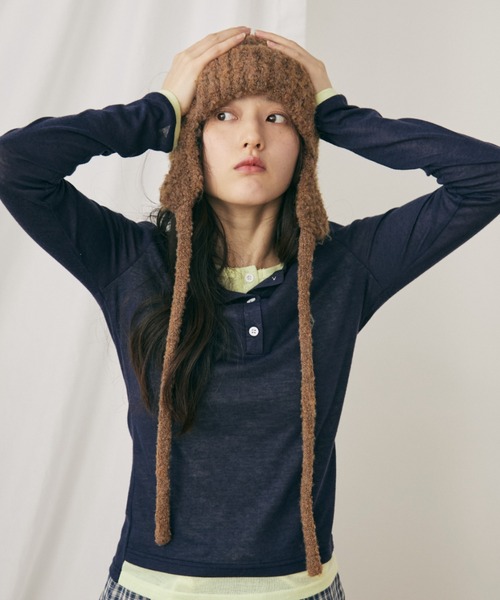 ミックスニットフライトキャップ（ニットキャップ/ビーニー）｜MERLOT