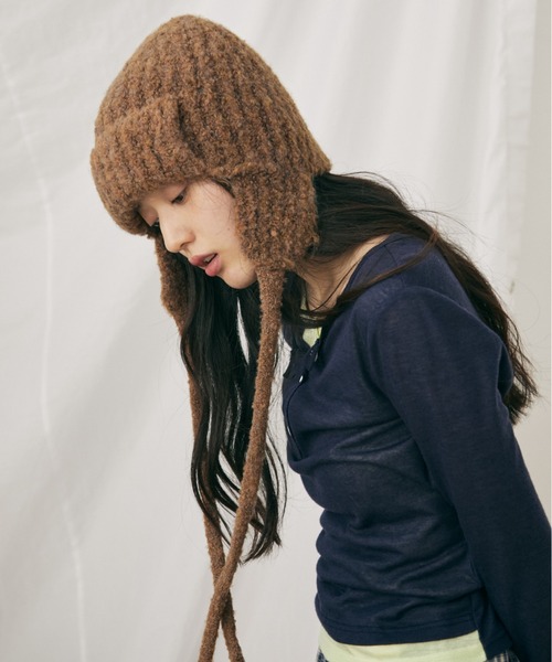 ミックスニットフライトキャップ（ニットキャップ/ビーニー）｜MERLOT