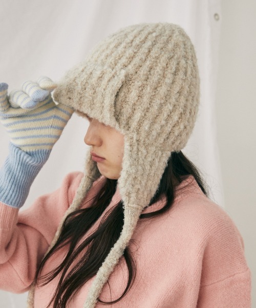 ミックスニットフライトキャップ（ニットキャップ/ビーニー）｜MERLOT