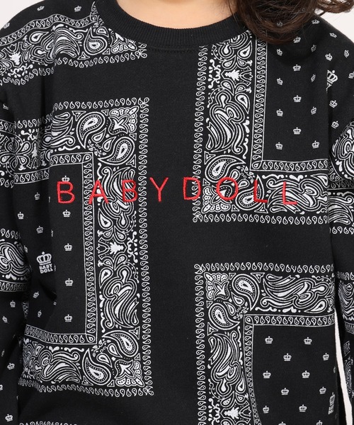 BABYDOLL(ベビードール)の「親子お揃い BIGペイズリートレーナー 1175K(スウェット・キッズ・ブルー/ブラック・80cm/90cm/100cm/110cm/120cm/130cm/140cm)」の4枚目の写真