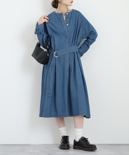 Anna Nicola(アンナニコラ)の「Anna Nicola デニムロングコート(デニムジャケット・レディース・ブラック/インディゴブルー・38)」の1枚目の写真