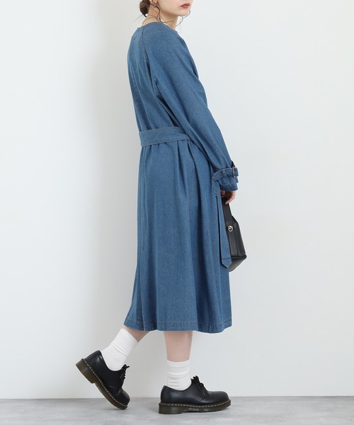 Anna Nicola(アンナニコラ)の「Anna Nicola デニムロングコート(デニムジャケット・レディース・ブラック/インディゴブルー・38)」の21枚目の写真