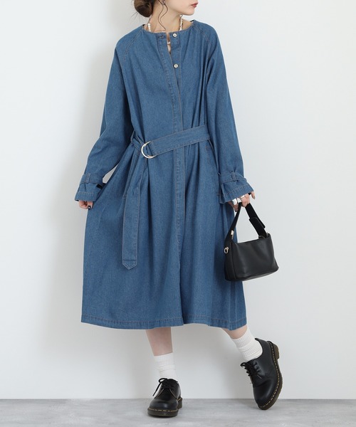 Anna Nicola(アンナニコラ)の「Anna Nicola デニムロングコート(デニムジャケット・レディース・ブラック/インディゴブルー・38)」の17枚目の写真