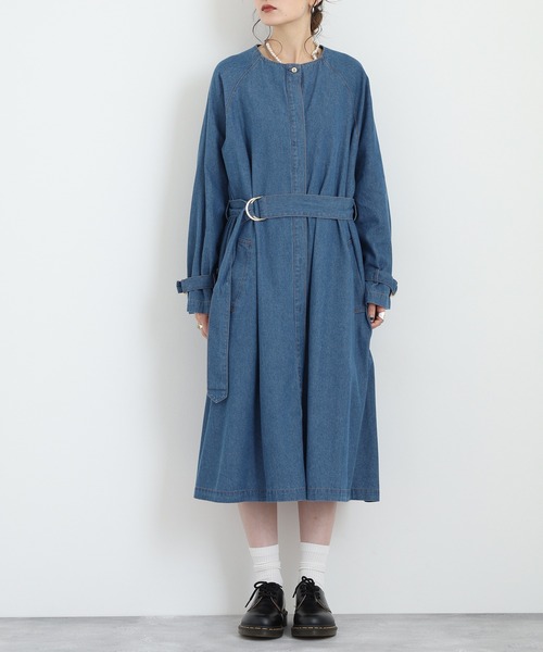 Anna Nicola(アンナニコラ)の「Anna Nicola デニムロングコート(デニムジャケット・レディース・ブラック/インディゴブルー・38)」の22枚目の写真