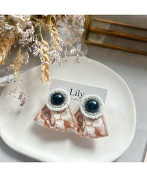 【Lily accessory】インド刺繍リボンイヤリング(MA)