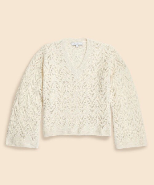 Brooks Brothers クリーム色 Vネックセーター BROOKS BROTHERS｜ブルックス ブラザーズのニット/セーター（ベージュ