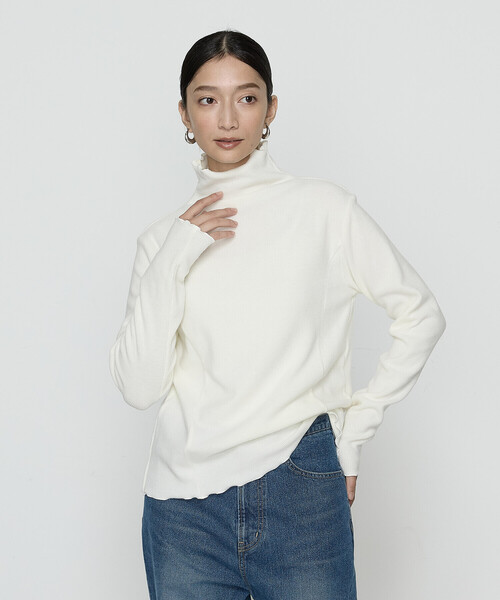 Gabardine K.T(ギャバジンケーティー)の「ニットコール タートルネック カットソー(Tシャツ/カットソー・レディース・ネイビー/ブラック/ライトグレー/オフホワイト/グレー・9号/7号/11号)」の16枚目の写真