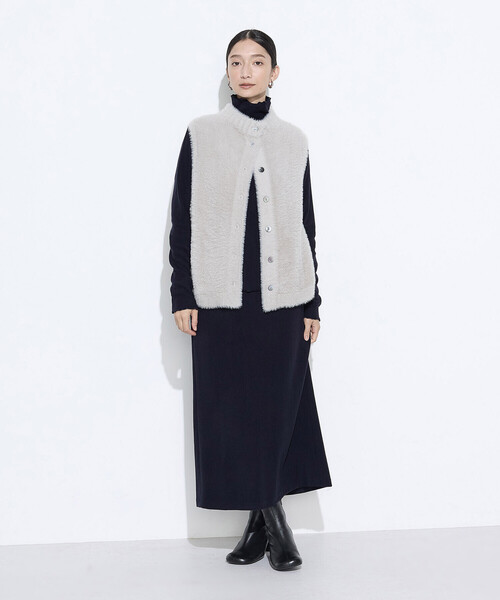 Gabardine K.T(ギャバジンケーティー)の「ニットコール タートルネック カットソー(Tシャツ/カットソー・レディース・ネイビー/ブラック/ライトグレー/オフホワイト/グレー・9号/7号/11号)」の15枚目の写真