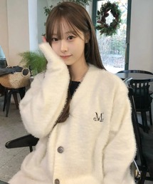 MUCENT（ムセント）の「【日本未発売/WEB限定】MUCENT(ムセント)/Vネック アンゴラ オーバーサイズ シャギー ニット カーディガン/POWDERY V-NECK ANGORA KNIT CARDIGAN（カーディガン/ボレロ）」