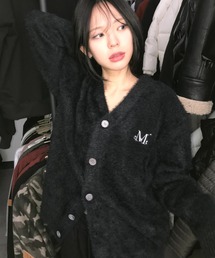 MUCENT | 【日本未発売/WEB限定】MUCENT(ムセント)/Vネック アンゴラ オーバーサイズ シャギー ニット カーディガン/POWDERY V-NECK ANGORA KNIT CARDIGAN(カーディガン/ボレロ)
