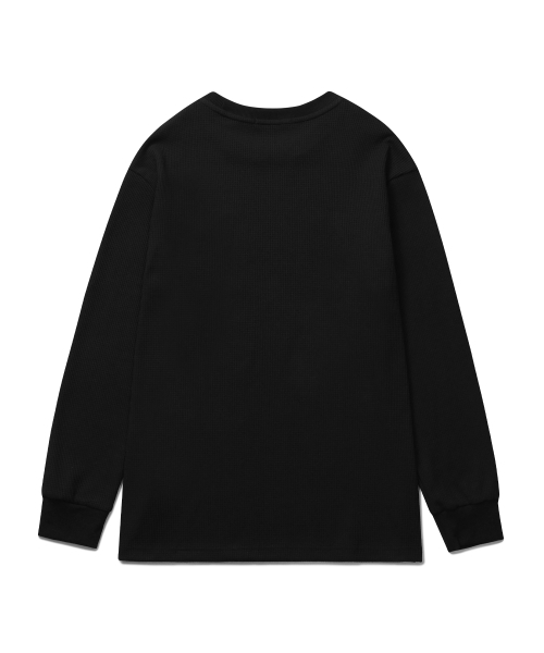 CONNECT KINLOCH(コネクトキンロック)の「ワッフルルーズフィットクルーネック長袖Tシャツ(ブラック)(Tシャツ/カットソー・メンズ・その他・MEDIUM/LARGE/X-LARGE)」の7枚目の写真