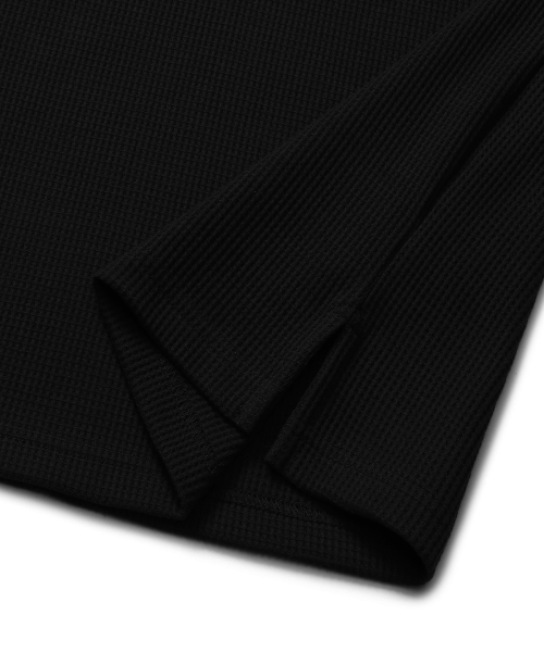 CONNECT KINLOCH(コネクトキンロック)の「ワッフルルーズフィットクルーネック長袖Tシャツ(ブラック)(Tシャツ/カットソー・メンズ・その他・MEDIUM/LARGE/X-LARGE)」の4枚目の写真