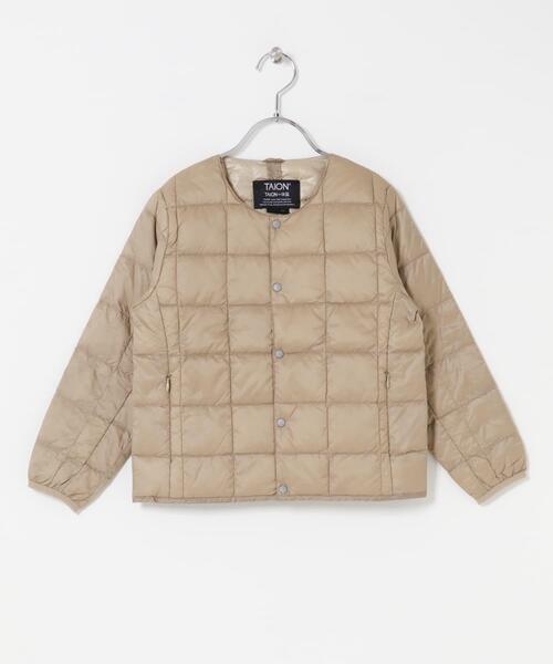 TAION(タイオン)の「TAION CREW NECK BUTTON DOWN JACKET(KIDS)(その他アウター・キッズ・ライトベージュ/チャコールグレー・150/130/140)」の18枚目の写真