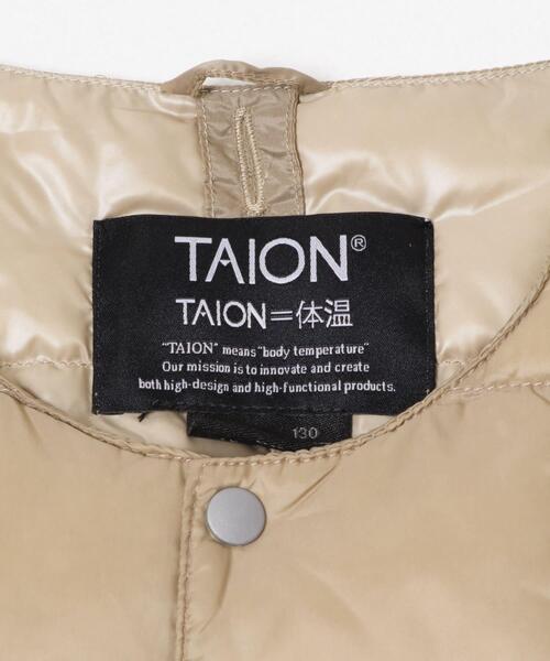 TAION(タイオン)の「TAION CREW NECK BUTTON DOWN JACKET(KIDS)(その他アウター・キッズ・ライトベージュ/チャコールグレー・150/130/140)」の13枚目の写真