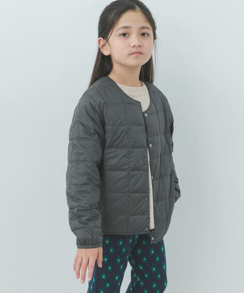 TAION(タイオン)の「TAION CREW NECK BUTTON DOWN JACKET(KIDS)(その他アウター・キッズ・ライトベージュ/チャコールグレー・150/130/140)」の9枚目の写真