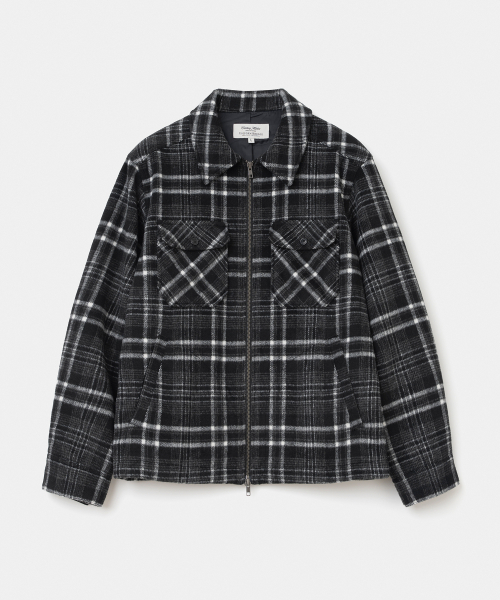 UNIFORM BRIDGE(ユニフォームブリッジ)の「wool check zip-up jacket black(その他アウター・メンズ・その他・MEDIUM/LARGE/X-LARGE)」の1枚目の写真