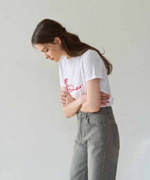DRAWFIT WOMEN（ドローフィットウーマン）の「フラワーパッチスーピマ半袖Tシャツ[ブラック]（Tシャツ/カットソー・レディース・その他・SMALL/MEDIUM）」の6枚目の写真