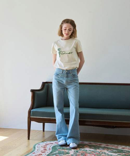 DRAWFIT WOMEN（ドローフィットウーマン）の「フラワーパッチスーピマ半袖Tシャツ[ブラック]（Tシャツ/カットソー・レディース・その他・SMALL/MEDIUM）」の2枚目の写真