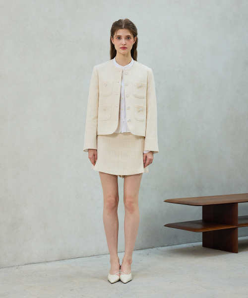 ARI(アリ)の「CHERISH TWEED SKIRT PANTS / WHITE(スカート・レディース・ホワイト・SMALL/MEDIUM)」の2枚目の写真