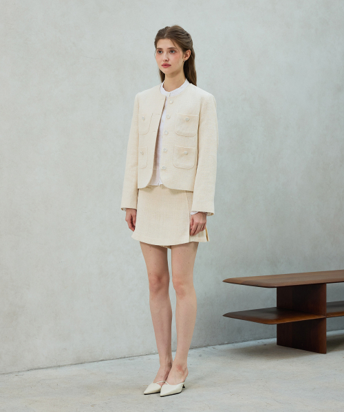 ARI(アリ)の「CHERISH TWEED SKIRT PANTS / WHITE(スカート・レディース・ホワイト・SMALL/MEDIUM)」の3枚目の写真