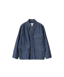 Halfmoon Chambray Fatigue Jacket Light Blue
