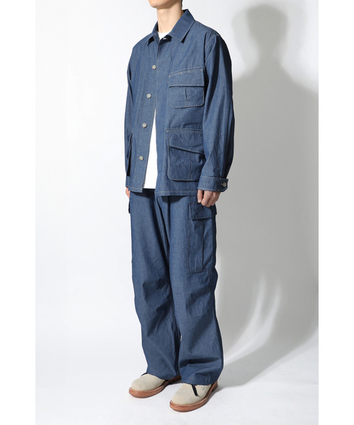 HORLISUN(ホーリーサン)の「Halfmoon Chambray Fatigue Jacket Light Blue(ナイロンジャケット・レディース・その他・SMALL/MEDIUM/LARGE)」の3枚目の写真