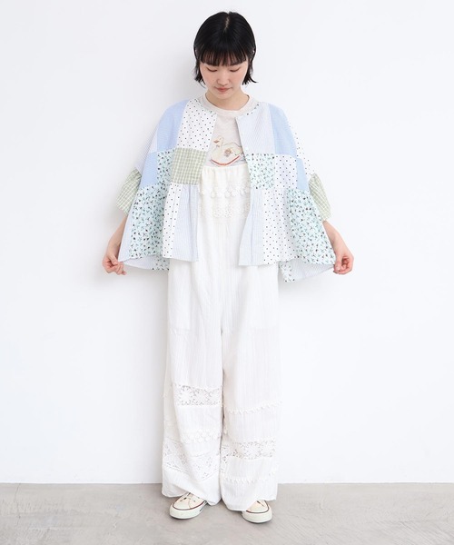 l'atelier du savon（アトリエドサボン）の「little garden パッチワークブラウス（シャツ/ブラウス・レディース・サックスブルー/ブラック・FREE）」の9枚目の写真