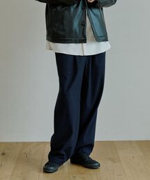 MALEN（マレン）の「ユニセックス ワンタックパンツ ネイビー（スラックス）」