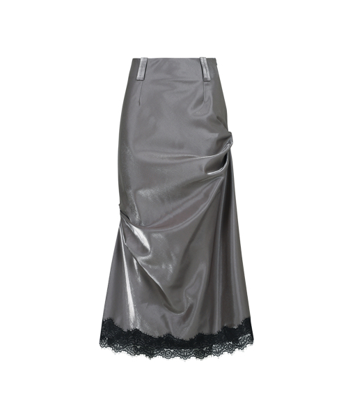 THREE TO EIGHTY（スリートゥエイティー）の「LACE SHIRRING LONG SKIRT CHARCOAL（スカート・レディース・その他・SMALL/MEDIUM）」の5枚目の写真