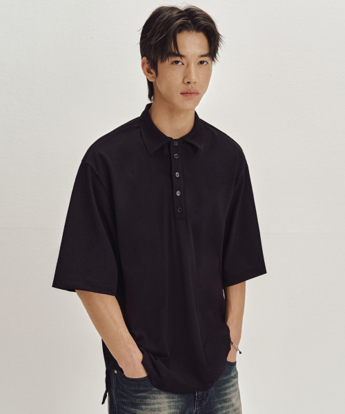 Cotton Over полубу телотор рукав цвет T-shirt [BLACK] SETS048BLACK