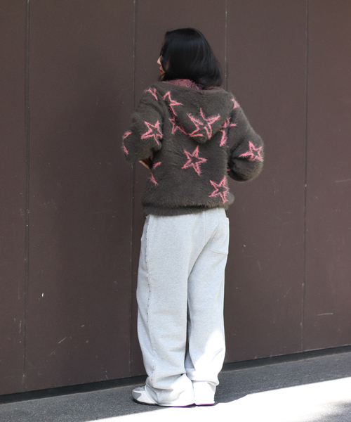 JOINT WORKS（ジョイントワークス）の「フェザーヤーンZIPフーディ（ニット/セーター・レディース・チャコールグレー/ブラウン・FREE）」の5枚目の写真